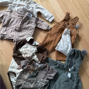 Cozy Kids' Clothing Set - Brown, Gray, and Cream